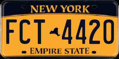 NY license plate FCT4420