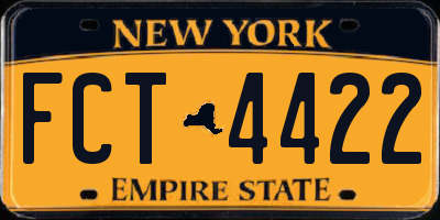 NY license plate FCT4422