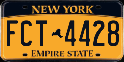 NY license plate FCT4428