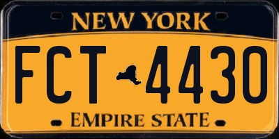 NY license plate FCT4430