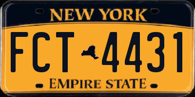 NY license plate FCT4431