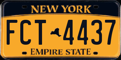 NY license plate FCT4437