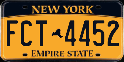 NY license plate FCT4452