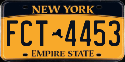 NY license plate FCT4453