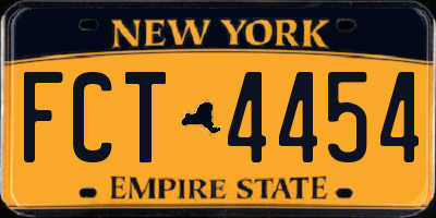NY license plate FCT4454