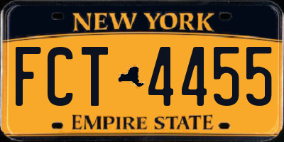 NY license plate FCT4455