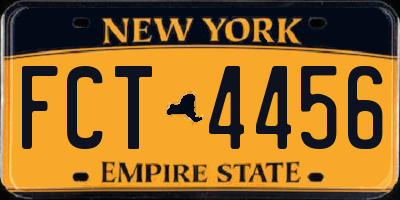 NY license plate FCT4456