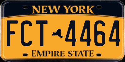NY license plate FCT4464