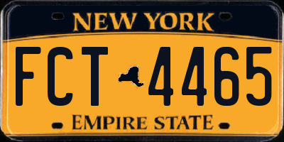 NY license plate FCT4465