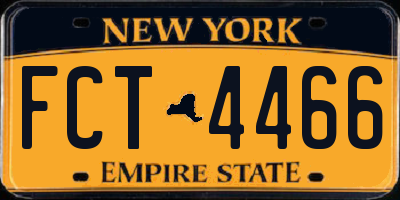 NY license plate FCT4466