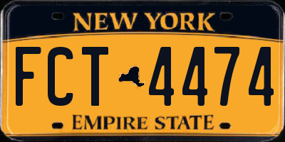 NY license plate FCT4474