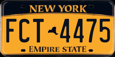 NY license plate FCT4475