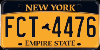 NY license plate FCT4476