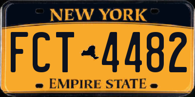 NY license plate FCT4482