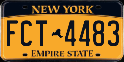 NY license plate FCT4483