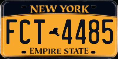 NY license plate FCT4485