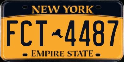 NY license plate FCT4487