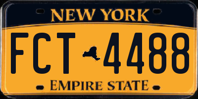 NY license plate FCT4488