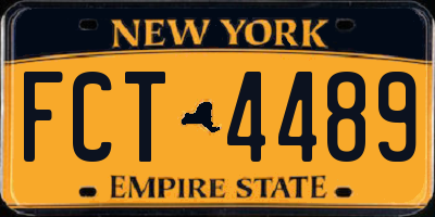 NY license plate FCT4489