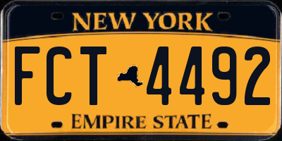 NY license plate FCT4492