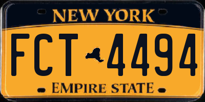 NY license plate FCT4494