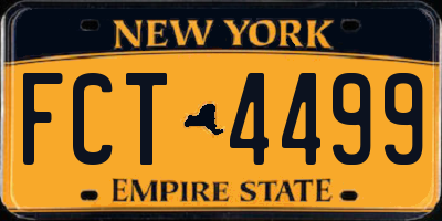 NY license plate FCT4499