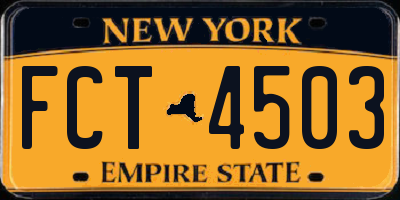 NY license plate FCT4503