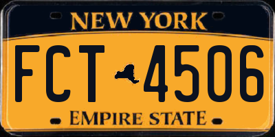 NY license plate FCT4506