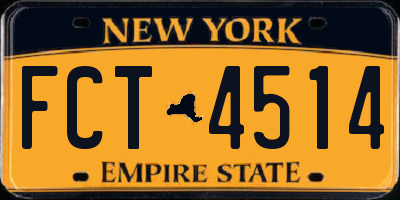 NY license plate FCT4514