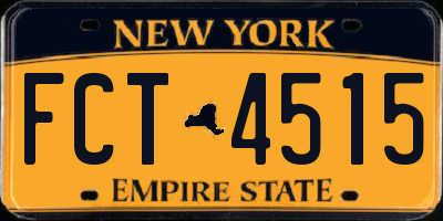 NY license plate FCT4515