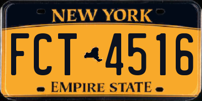 NY license plate FCT4516