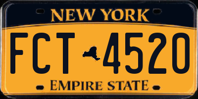 NY license plate FCT4520