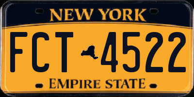 NY license plate FCT4522