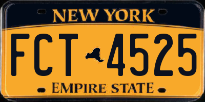 NY license plate FCT4525