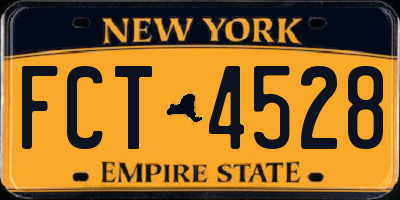 NY license plate FCT4528