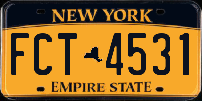NY license plate FCT4531