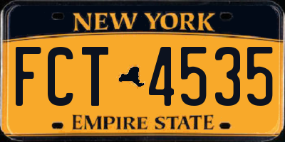 NY license plate FCT4535