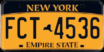 NY license plate FCT4536