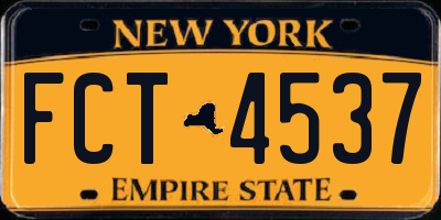 NY license plate FCT4537