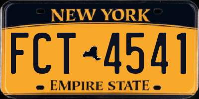 NY license plate FCT4541
