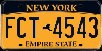 NY license plate FCT4543