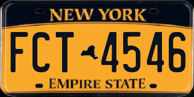 NY license plate FCT4546
