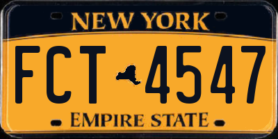 NY license plate FCT4547