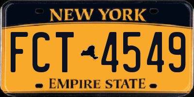 NY license plate FCT4549