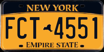 NY license plate FCT4551