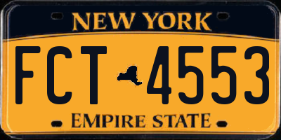 NY license plate FCT4553