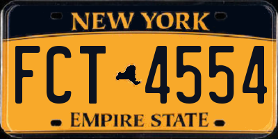 NY license plate FCT4554