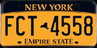 NY license plate FCT4558
