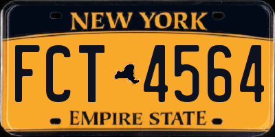 NY license plate FCT4564