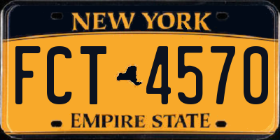 NY license plate FCT4570